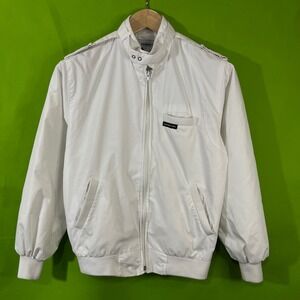 Members Only Vintage White Racer Jacket 80s Retro Size 20 Zip Up